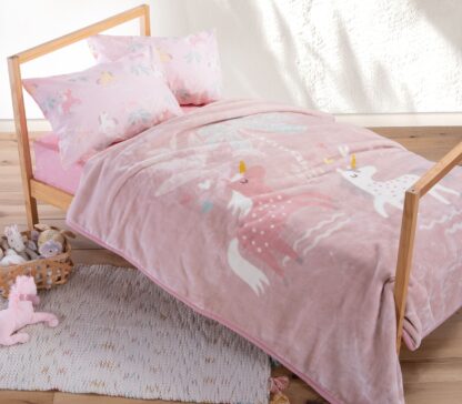 CHILDREN BLANKET UNICORNS 160x220 (SINGLE SIZE)