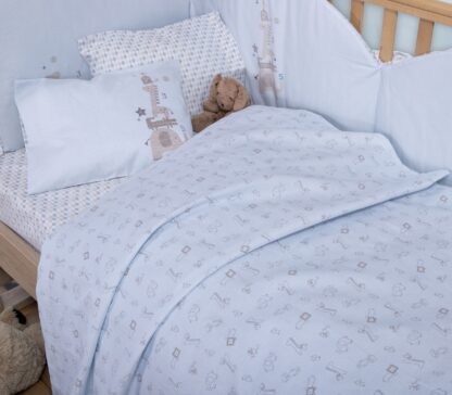 BABY COT SHEET SET blue toys
