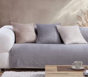 SOFA THROW - GREY  "DAKARI" - different sizes