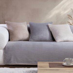 SOFA THROW - GREY  "DAKARI" - different sizes