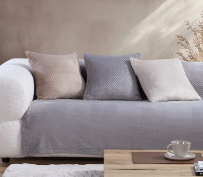 SOFA THROW - GREY  "DAKARI" - different sizes