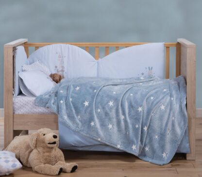 BABY BLANKET - GLOWING STARS  pink/blue 110x150