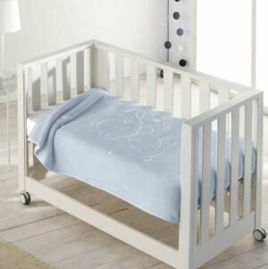 BABY BLANKET BLUE 110 X 140cm des. 6654 teddy bear