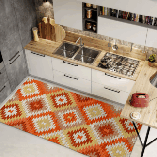CARPET GEOMETRIC Avana ORANGE 65x110cm