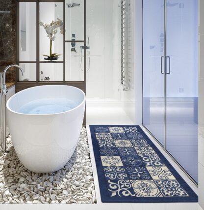 CARPET MAIOLICA 55x155  BLUE