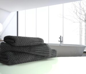 Grey waffle Hand towel