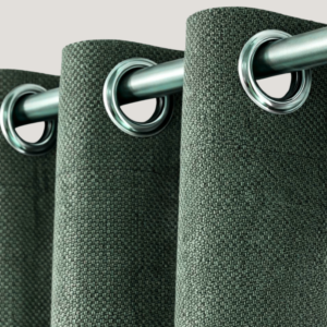 Evergreen dimout curtain JESSICA 140x290 cm with textured fabric and metal eyelets on a curtain rod.