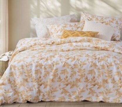 BEDSHEET SET "SENCIL YELLOW" (flat,fitted sheet + pillow case)
