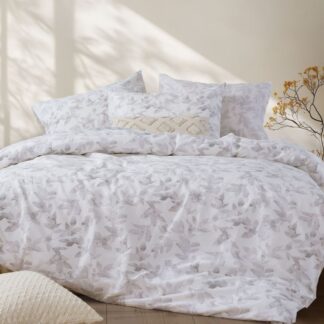 BEDSHEET SET "SENCIL GREY" (flat,fitted sheet + pillow case)