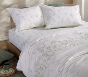 BEDSHEET SET "CLARIS" 100% cotton (flat,fitted sheet + pillow case) KING SIZE