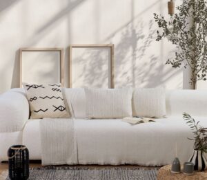 SOFA THROWS "MALTA BLACK/ECRU"  170X180 or 170x250
