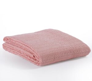 PIQUET BLANKET/THROW - SALMON