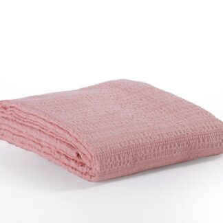 PIQUET BLANKET/THROW - SALMON
