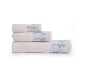 TOWEL SET "CLARIS ECRU BLUE " 3pcs