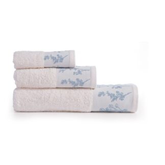 TOWEL SET "CLARIS ECRU BLUE " 3pcs