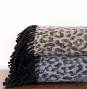 PLAID LEOPARD GREY 150x200CM