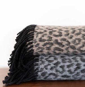 PLAID LEOPARD GREY 150x200CM