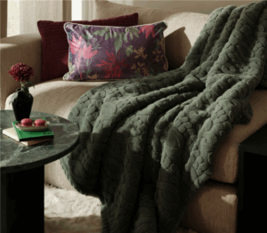 DECORATIVE THROW/BLANKET "GERMAIN" - GREEN