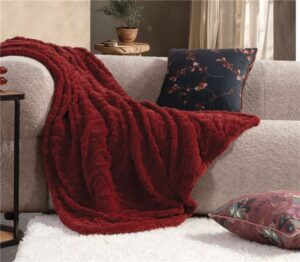 DECORATIVE THROW/BLANKET "GERMAIN" - BORDO