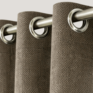 Taupe dimout curtain ISABELLE 140x290 cm with soft light-blocking fabric and elegant drape.
