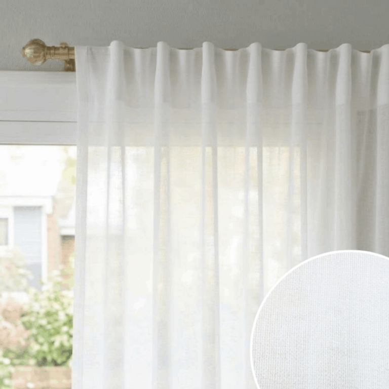 Sheer curtain Daniella white 200×290 cm with lightweight transparent fabric