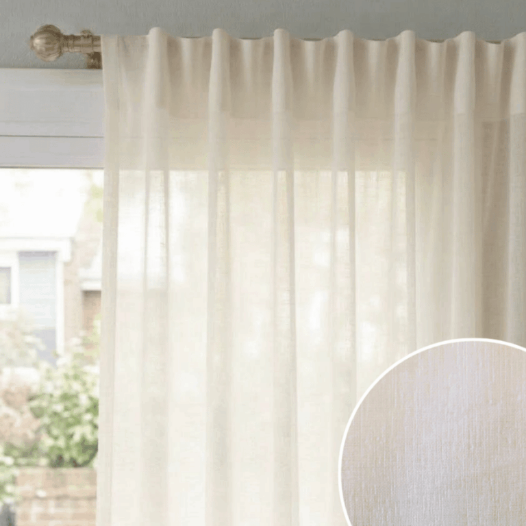 Sheer curtain Emma natural white 200×290 cm with light airy fabric