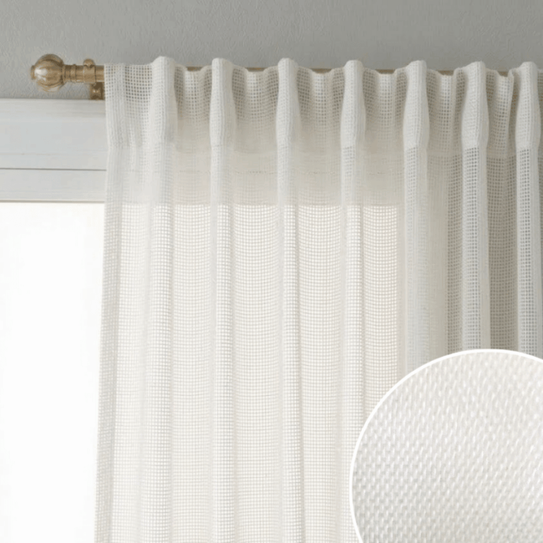 Sheer curtain Gabriella natural white 200×290 cm with light airy fabric