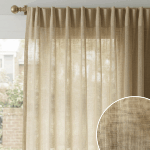 Sheer curtain Olivia beige 200×290 cm with light transparent fabric