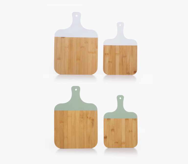 Fred bamboo cutting board set with two durable boards for food preparation and serving.