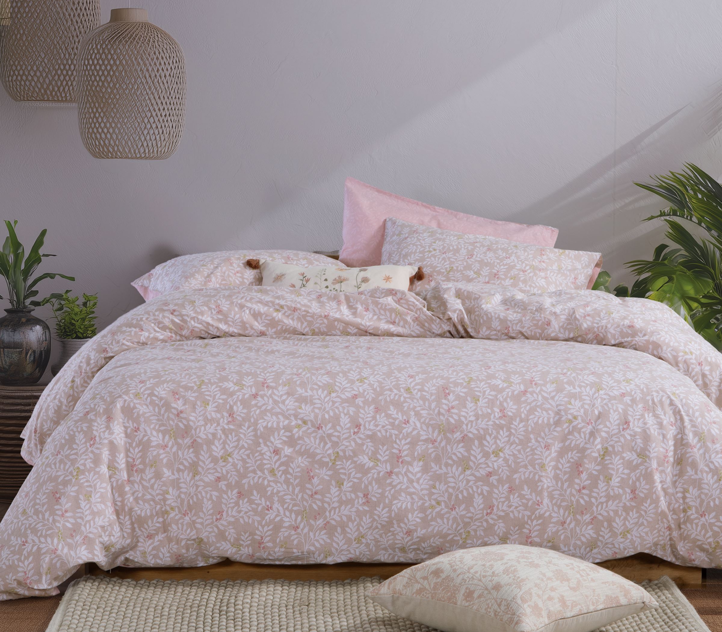 CYLIA Bedsheet Set Beige - Single/King/Super King Size