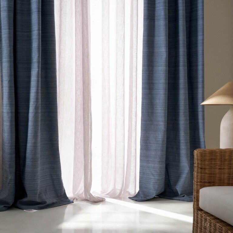 TEYANA Ready-Made Curtain Jean Blue - 130x270cm
