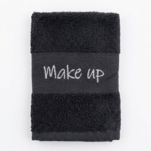 BLACK MAKE UP TOWEL 30x30